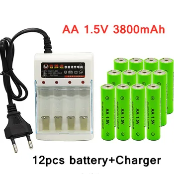 Batterie rechargeable 1.5V AA 3800mAh pour horloge jouets lampe de poche télécommande appareil photo chargeur nouveau Charger