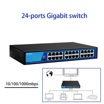 Ethernet Smart Switcher Игровой сетевой коммутатор 24-портовый гигабитный коммутатор 10/100/1000 Мбит/с Интернет-разветвитель Plug and Play RJ45 LAN HUB
