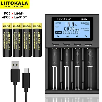 4 шт. аккумулятор Liitokala Lii-31S 18650 3,7 В, литий-ионный аккумулятор 3100mA 35A для устройств с высоким расходом. + Зарядное устройство Lii-M4