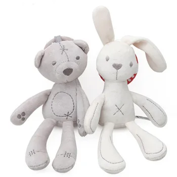 Мультяшные Мягкие плюшевые игрушки-погремушки, кукла-Кролик, медведь с Колокольчиком, Коляска для новорожденных, Подвесные игрушки, Развивающие игрушки для малышей 0-12 месяцев
