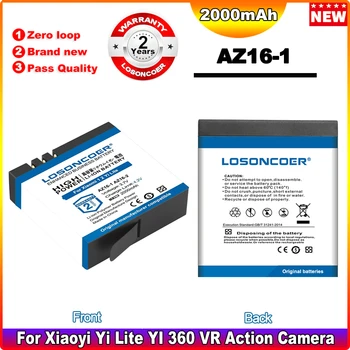Оригинальный Аккумулятор LOSONCOER AZ16-1 AZ16-2 2000mAh Для Xiaomi 1 2 4K 4K + Для экшн-камер Xiao Mi Yi Lite