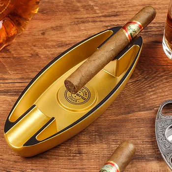 Пепельница для сигар в форме лодки, портативная меламиновая пепельница с двойным слотом, аксессуары для сигарет