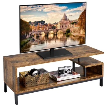 Промышленная подставка для телевизора Easyfashion для телевизоров до 55 дюймов, Деревенские коричневые столики для телевизора в гостиной, мебель для телевизионной консоли
