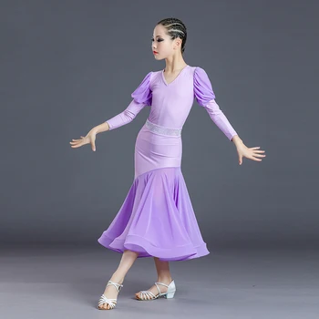 2022 Новое Платье для бальных Танцев Для девочек, Современная Танцевальная Одежда, Детские Костюмы для Соревнований по Чача Румба DN12888