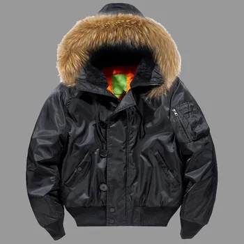 Мужская Зимняя Тактическая толстая теплая куртка в стиле Милитари, Ветровка с меховым воротником, куртки-бомберы, Мужская уличная парка N2B с несколькими карманами, S-2XL