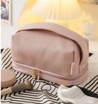 Косметичка женская, портативная дорожная сумка для хранения большой емкости, усовершенствованные средства по уходу за кожей, сумка для стирки 2023, новая розовая мода