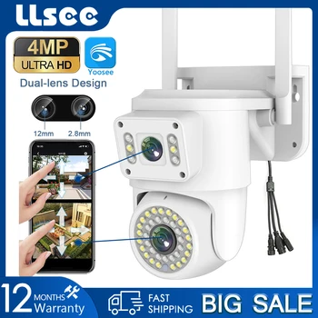 LLSEE YOOSEE WIFI camera 4MP CCTV камера наружного наблюдения, PTZ, цветное ночное видение, обнаружение движения, водонепроницаемый IP66
