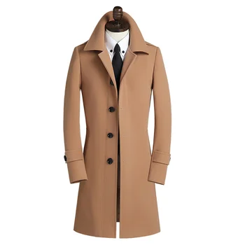 новое поступление, зимнее шерстяное пальто, мужское пальто Spuer, большое тонкое пальто, повседневный кашемировый термальный тренч, верхняя одежда, большие размеры S-7XL8XL9XL