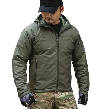 Боевое пальто в стиле милитари на открытом воздухе, мужская тактическая парка с капюшоном, зимняя утолщенная теплая легкая водонепроницаемая свободная стеганая куртка