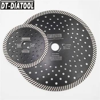DT-DIATOOL 2pieces Мокрый Сухой Алмазный Узкий Турбо Пильный диск с несколькими Отверстиями Диаметром 125/230 мм для Резки Гранита Мрамора Бетона