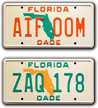 Машины знаменитостей Miami Vice |ZAQ 178 + AIF 00M |Металлические номерные знаки 1