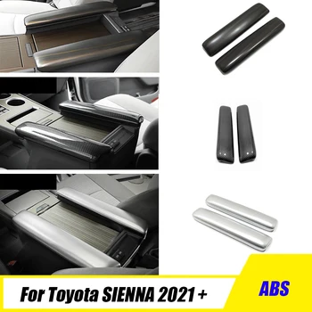ABS Карбоновая панель для переднего подлокотника автомобиля, декоративная накладка для Toyota Sienna XL40 2021 2022 2023 LHD аксессуары
