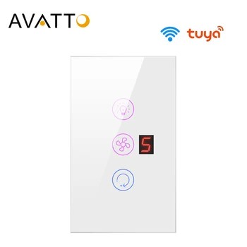 AVATTO Tuya Wifi Переключатель вентилятора, Умный Переключатель потолочного вентилятора с различными скоростями, управляемый голосом Alexa, Google Home