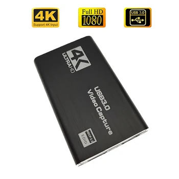 USB3.0 4K 60Hz HDMI-Совместимая карта видеозахвата 1080P Для записи игр, коробка для прямой трансляции, Граббер для камеры PS4