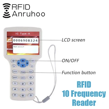 Английский USB 10-частотный Программатор RFID-Дубликатор 13,56 МГц NFC Smart Chip Card Декодирующий Считыватель 125 кГц Key Writer Копировальный аппарат