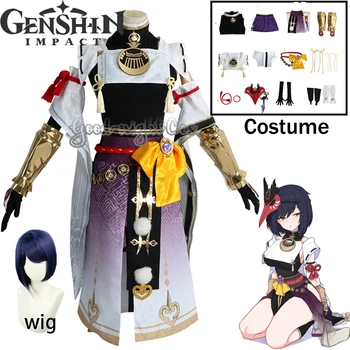 Игровой костюм Genshin Impact Куджо Сара для Косплея, Парик, Карнавал на Хэллоуин, Женский костюм для девочек и шоссеток
