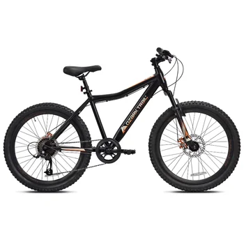 Ozark Trail 24 дюйма Молодежный алюминиевый горный велосипед Glide, 8 скоростей, передняя подвеска, черные горные велосипеды