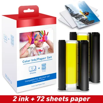 Набор чернильной бумаги UniPlus для принтера Canon Selphy cp1300, Совместимого с CP1200 CP910 CP900, 2 Чернил, 72 Листа Фотобумаги Для цветной печати