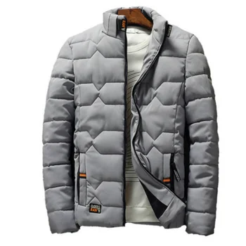 Зимние мужские повседневные теплые парки Shionfa, толстая удобная куртка на молнии, однотонная ветрозащитная одежда с воротником-стойкой, мужская приталенная одежда большого размера 4XL