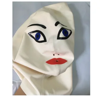 Латексный капюшон ручной работы, драматическая маска для косплея горничной, резиновый клубный костюм