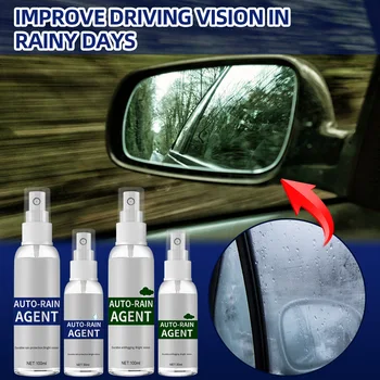 Средство для защиты автомобильных стекол от дождя с водонепроницаемым покрытием 30/100 мл, автоматический спрей для удаления непромокаемых пятен с деталей окон и зеркал