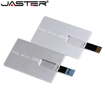 JASTER USB Флэш-накопитель 4 ГБ 16 ГБ 32 ГБ 64 ГБ Металлическая карта-Флешка Бизнес-подарок-Флешка Кредитная ручка-накопитель (5 шт. с пользовательским логотипом)
