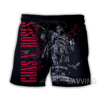 Летние пляжные шорты с 3D принтом Guns N Roses, уличная одежда, быстросохнущие повседневные шорты, спортивные шорты для женщин/мужчин