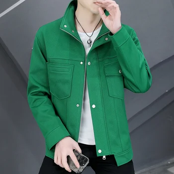 Молодежная мужская однотонная куртка в весенне-осеннем стиле для светского парня, мужская корейская версия трендового мужского верхнего пальто