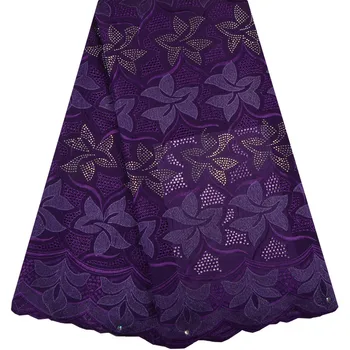 Нигерийские Фиолетовые Кружевные ткани 2018 Африканское Швейцарское Вуалевое Кружево Высокого Качества Швейцарское Вуалевое Кружево В Швейцарии Для Свадебного платья S1360
