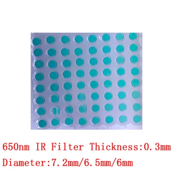 650нм ИК-фильтр Диаметром 6 мм/6,5 мм/7,2 мм Толщиной 0,3 мм Отрезал инфракрасный фильтр инфракрасной длины волны для объектива