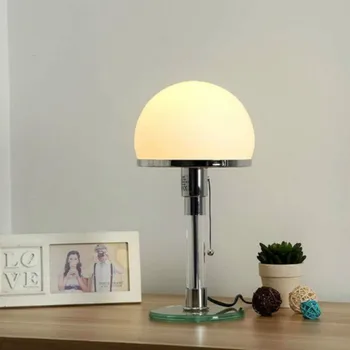 Светодиодная настольная лампа Wilhelm, дизайнерская лампа в стиле Баухауз, прикроватная тумбочка в скандинавском стиле для спальни, простая стеклянная настольная лампа для гостиной, уникальные светильники