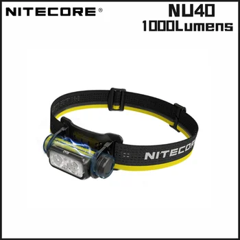 Налобный фонарь NITECORE NU40 с батареей 18650 на 1000 люмен, USB-C перезаряжаемый налобный фонарь для активного отдыха на открытом воздухе/кемпинга