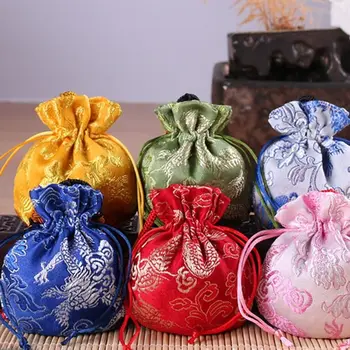 Горячая Распродажа, Китайская сумка Hanfu, Женская сумка для хранения ювелирных изделий, Подвесное украшение для автомобиля, Парчовые подарочные пакетики с рисунком дракона