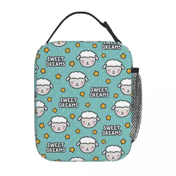 Милая Мультяшная изолированная сумка для Ланча с овцами, коробка для хранения продуктов Sleepy Sheeps, портативный термоохладитель, школьный ланч-бокс