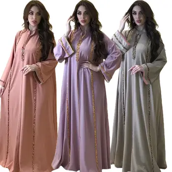 Eid Mubarak Женское Длинное платье Абайя Мусульманская Абайя Марокканская вечеринка Исламское платье индийское платье женщины