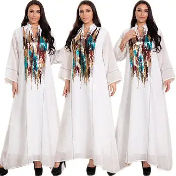 Марокканские женщины, мусульманские блестки, Абайя, Дубай, Макси-платье, кафтан, исламская вечеринка, Джилбаб