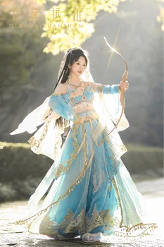 Экзотический костюм для танца Ветра Версия Дворца принцессы Жасмин Оригинальный дизайн Вышивка Восточный костюм Феи для косплея