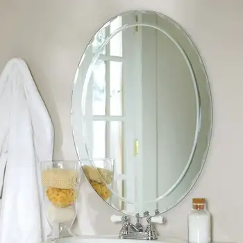 Большое Овальное Бескаркас-ное Зеркало для ванной Комнаты 23,6 