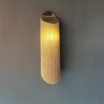 Усовершенствованный светодиодный настенный светильник с кисточками, постмодернистское романтическое искусство, прикроватная тумбочка для спальни, дизайнерская модель комнатной лампы