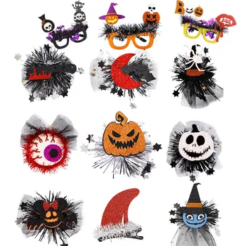 Заколка для волос с призраком тыквы на Хэллоуин, аксессуары для вечеринки и Карнавала для взрослых, Милое украшение на голову, поддельные очки на тему Хэллоуина