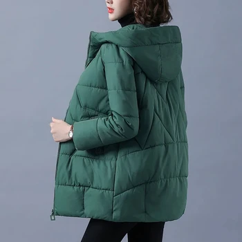 2023 Новая женская зимняя куртка, Длинные теплые парки, Женское утепленное пальто, Парка с хлопковой подкладкой, Верхняя одежда с капюшоном, M-4XL