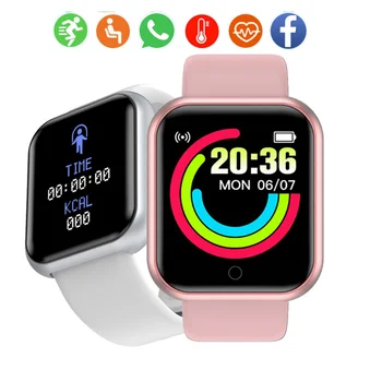 Новая марка Смарт-электронных часов для iPhone Xiaomi Sport Фитнес Шагомер Цветной экран Добавить обои Часы Мужские Женские Детские