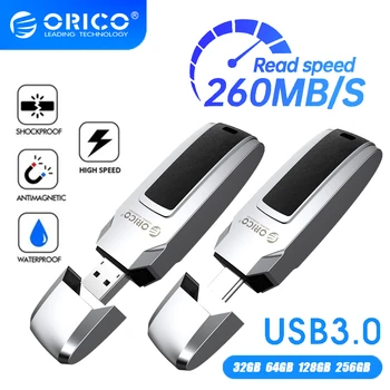 ORICO USB 3,0 Флэш-Накопитель Металлический Кожаный Флеш-накопитель 260 МБ/с./с. Тип C 256 ГБ 128 ГБ 64 ГБ 32 ГБ USB-накопитель Флешка Дизайн Формы Автомобиля