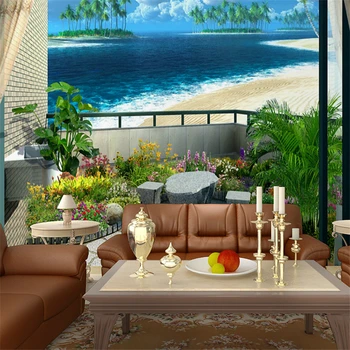 beibehang ТВ фоновые обои настенная ткань 3d фреска диван индивидуальность большая простая гостиная с видом на море бесшовная