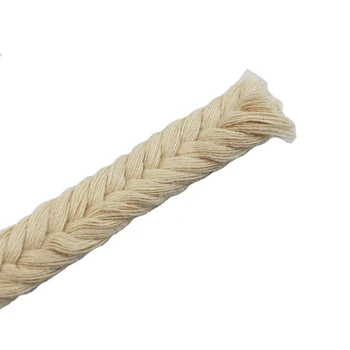 Плетеная веревка 10 мм, веревка ручной работы, Белый черный крест, плетеный плоский 21 Экологически чистый хлопковый шнур, 10 метров