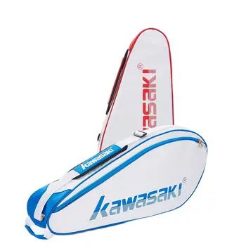 Сумки для бадминтона Kawasaki с одним плечом, спортивная ракетка (для 3 ракеток) Сумка для тенниса Унисекс, портативная спортивная сумка KBB-8350