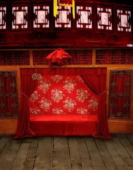 Китайская Традиционная Новая Пара Спальня Деревянный Пол Фотографии Фонов Реквизит Для Фотосъемки Студийный Фон 5x7ft