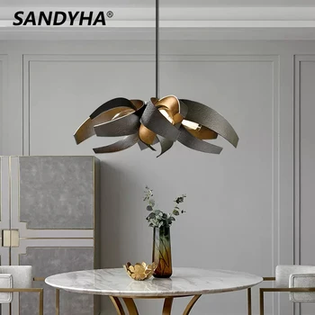 Подвесной светильник SANDYHA, французская роскошная железная художественная люстра, креативный стиль, светодиодный декор для столовой, гостиной, спальни