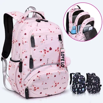 Большой школьный рюкзак милый Студенческий школьный рюкзак с принтом, Водонепроницаемый рюкзак для начальной школы, сумки для книг для девочек-подростков, дети mochila