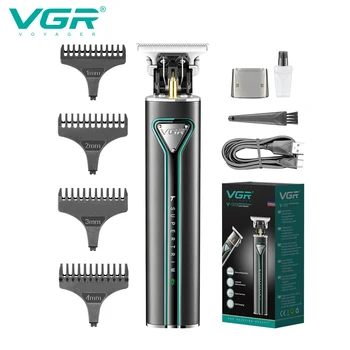 VGR Триммер для волос T9 Машинка Для Стрижки Волос Профессиональный Станок Для Стрижки Волос Электрический Триммер для Бороды Металлический Беспроводной Триммер для Мужчин V-009